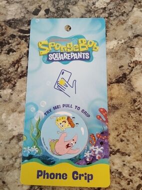 SpongeBob SquarePants Yellow & Pink Phone Grip with SpongeBob  Patrick Popsocket